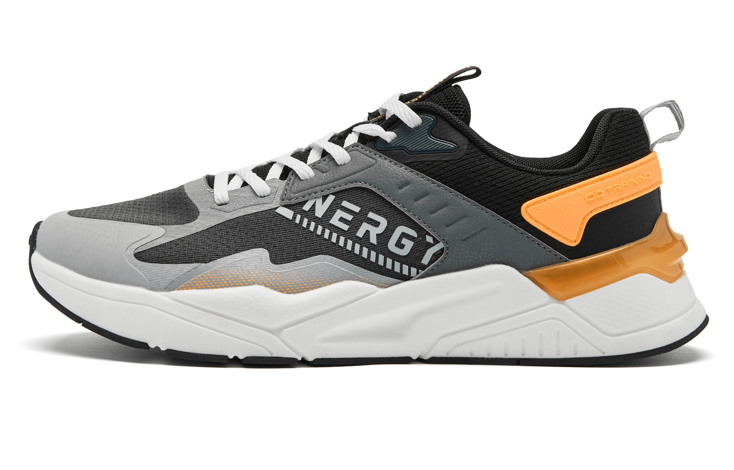 QIAODAN Comfortable Slip Resistant Low top Running Shoes Men’s Black Orange