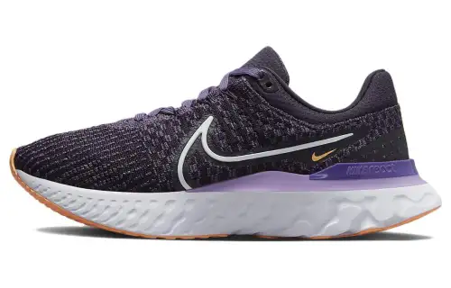 Nike React Infinity Run Flyknit 3 foam breathable fabric shock-absorbing non-slip wear-resistant low-top running shoes women's purple