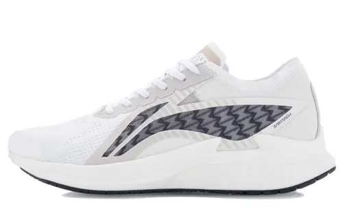 Li Ning Lightweight Abrasion Resistant Cushioning Breathable Low top Running Shoes Men's Mist White