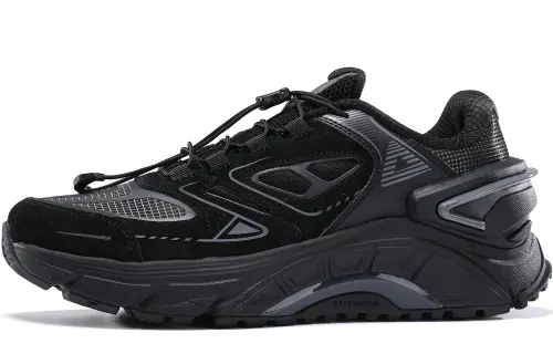 PEAK Cushioning Slip Resistant Abrasion Resistant Low top Running Shoes Men's All Black
