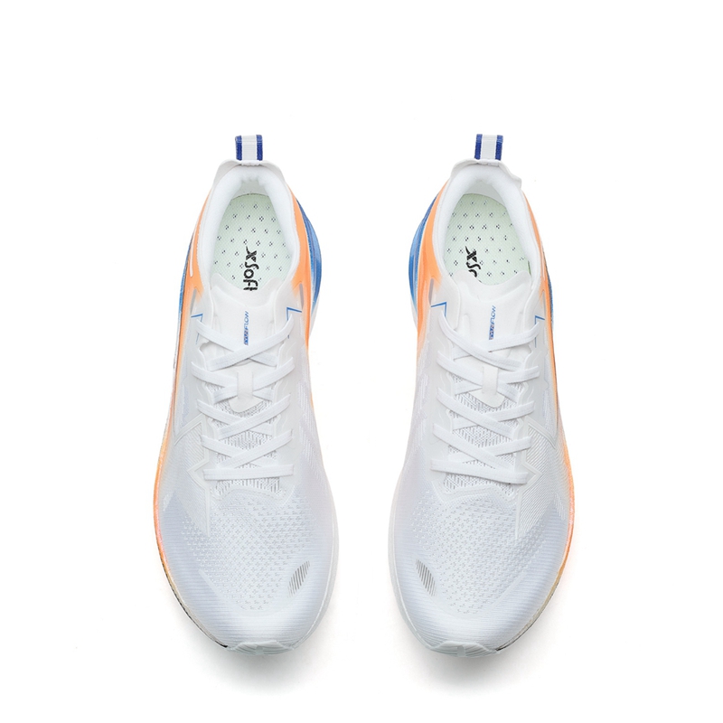 XTEP Abrasion Resistant Coverage Rebound Low top Casual Running Shoes Men’s White Orange Blue