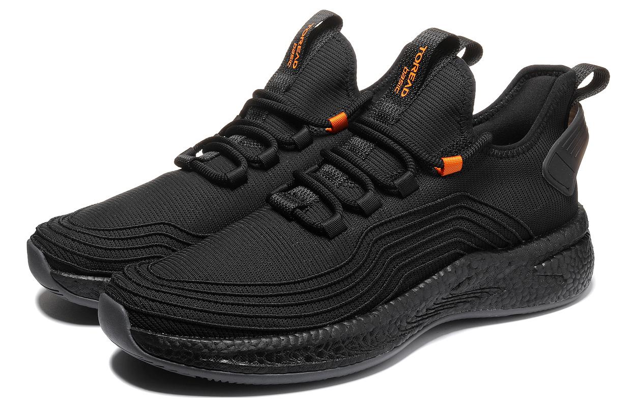 TOREAD Comfortable Round Toe Low top Running Shoes Men’s Black