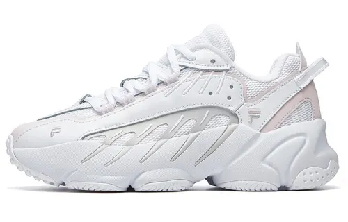 FILA Ade Textile, Synthetic Leather Low top Casual Running Shoes Women's White Gray