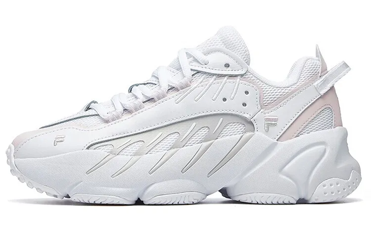 FILA Ade Textile, Synthetic Leather Low top Casual Running Shoes Women's White Gray