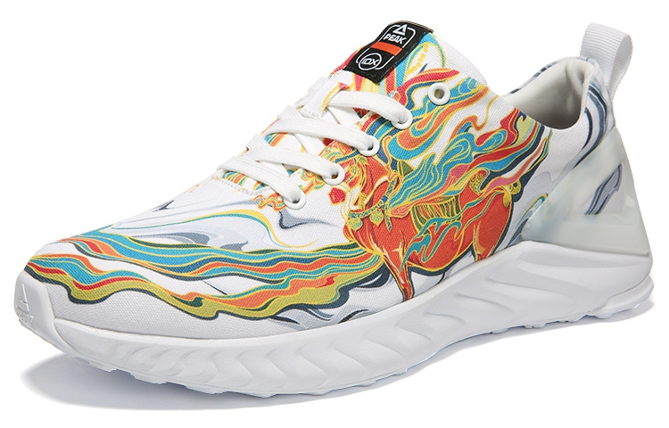 PEAK Fabric Cushioning Slip Resistant Abrasion Resistant Low top Running Shoes Men’s White Orange