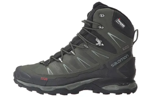 SALOMON X Ultra 4 Winter Cs Leather Slip Resistant Abrasion Resistant High top Outdoor Shoes Black