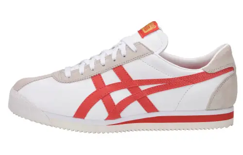 Onitsuka Tiger Corsair Leather Slip Resistant Abrasion Resistant Low top Running Shoes Unisex Fresh Red White