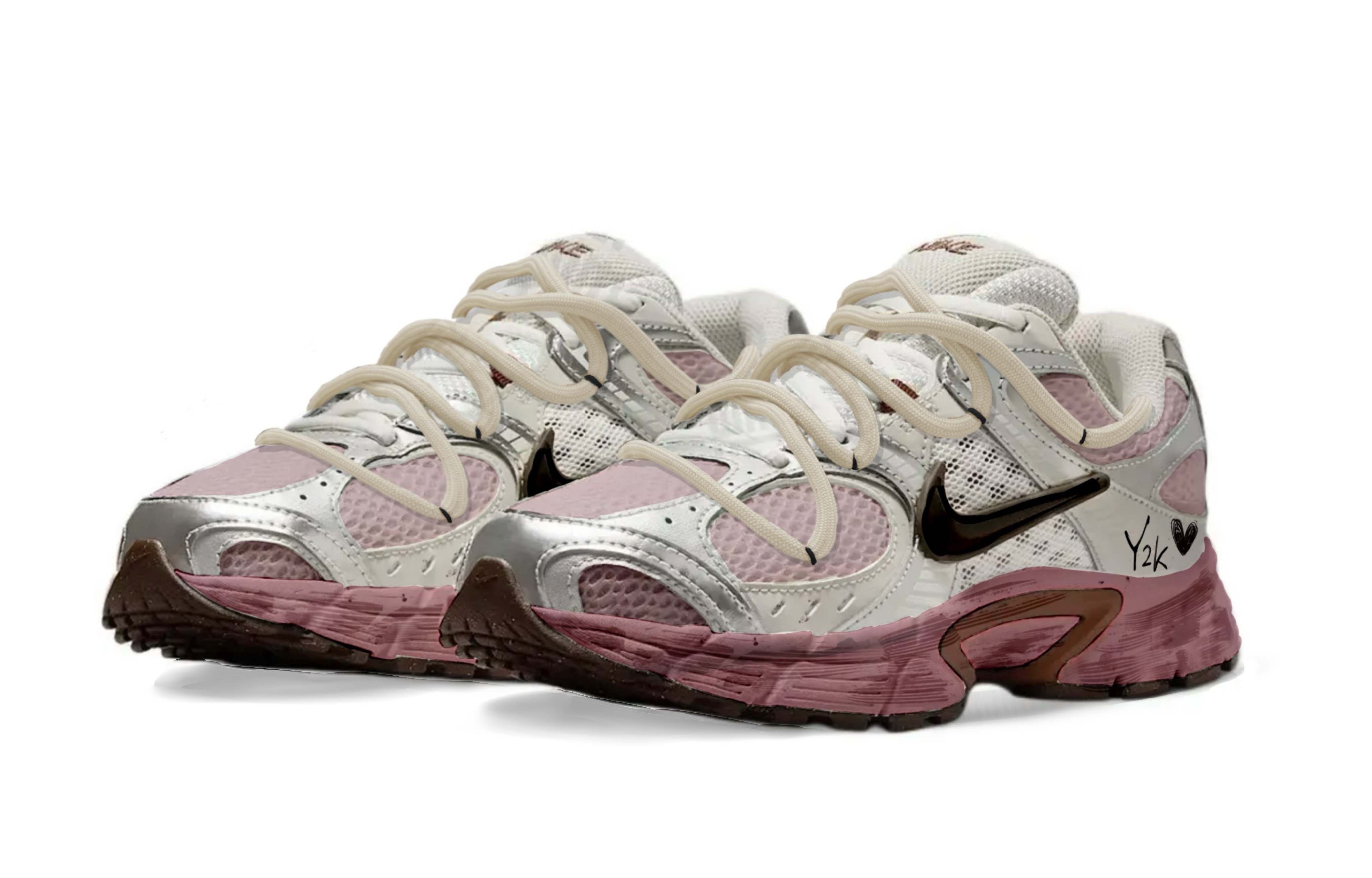 Nike V5 RNR Abrasion Resistant Breathable Abrasion Resistant Breathable Low top Running Shoes Women’s Pink Khaki