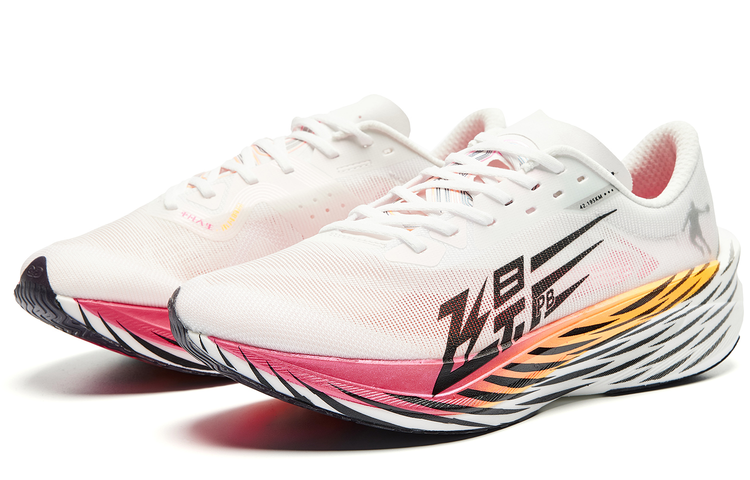 QIAODAN Feiying PB4.0 Running Shoes Men’s Low Top Jordan White Neon Pink