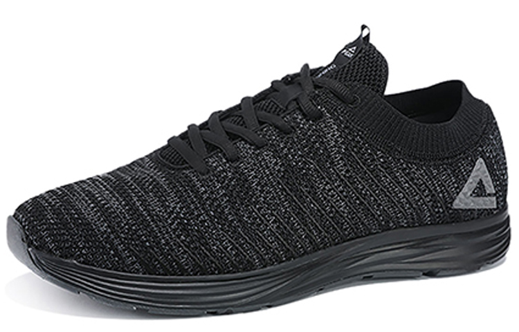 PEAK Qingyi Comfortable Fabric Cushioning Slip Resistant Cushioning Slip Resistant Low top Running Shoes Men’s Black