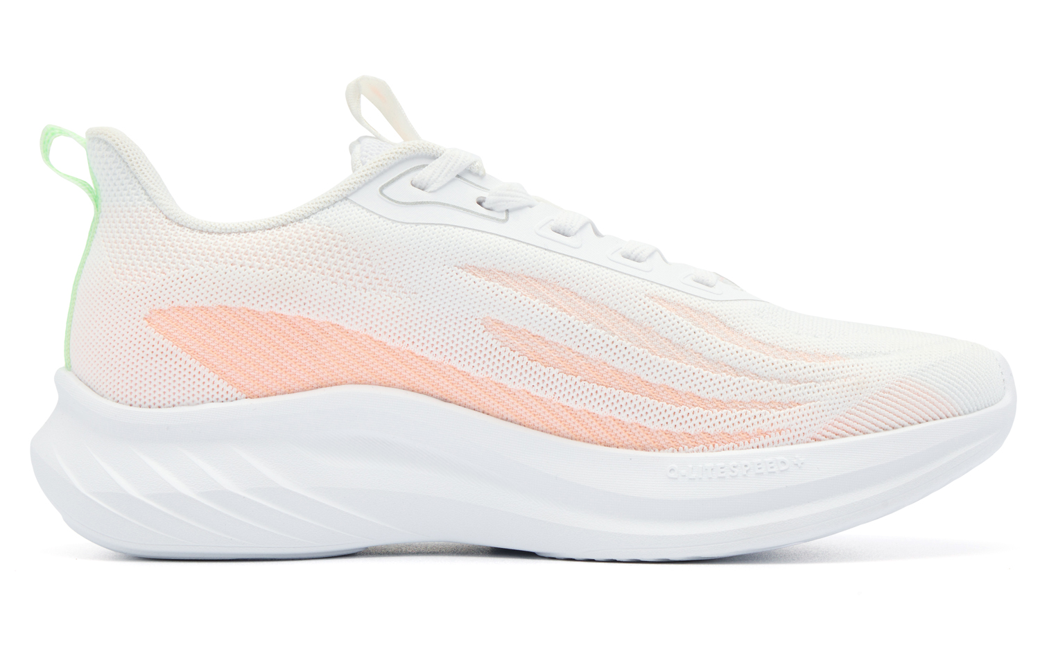 QIAODAN Cushioning Slip Resistant Abrasion Resistant Low top Casual Running Shoes Women’s White Orange