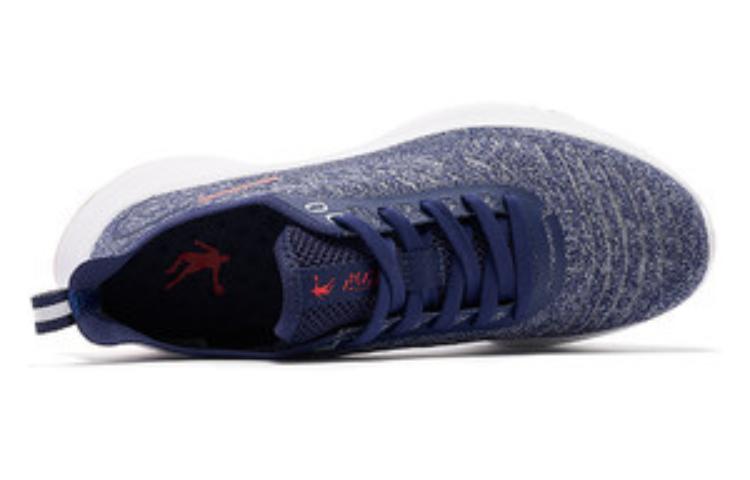 QIAODAN Cushioning Slip Resistant Abrasion Resistant Low top Running Shoes Men’s Serene Blue Dutch Orange