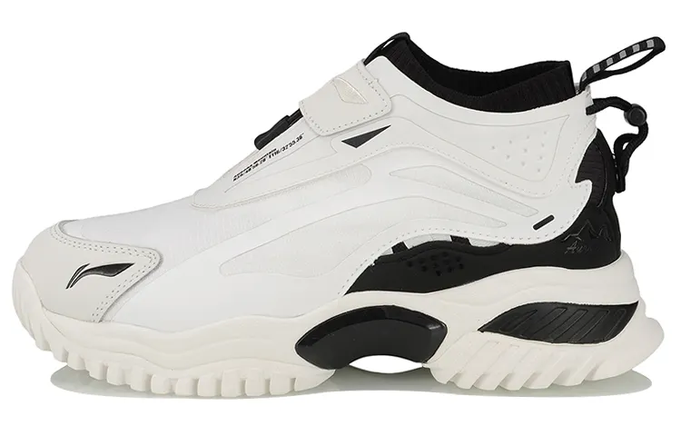 Li Ning Cushioning Slip Resistant Abrasion Resistant Breathable Lightweight Low top Running Shoes Women's White Black