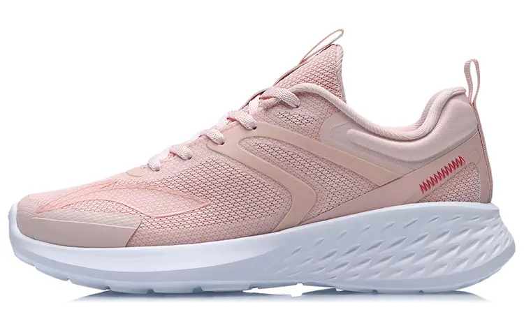 Li Ning Lightweight Cushioning Low top Running Shoes Women's Peach Orange Pink