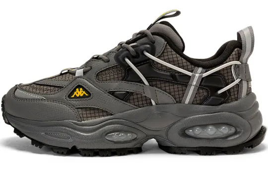 Kappa Cushioning Slip Resistant Abrasion Resistant Low top Chunky Sneakers Unisex Contour Gray Black