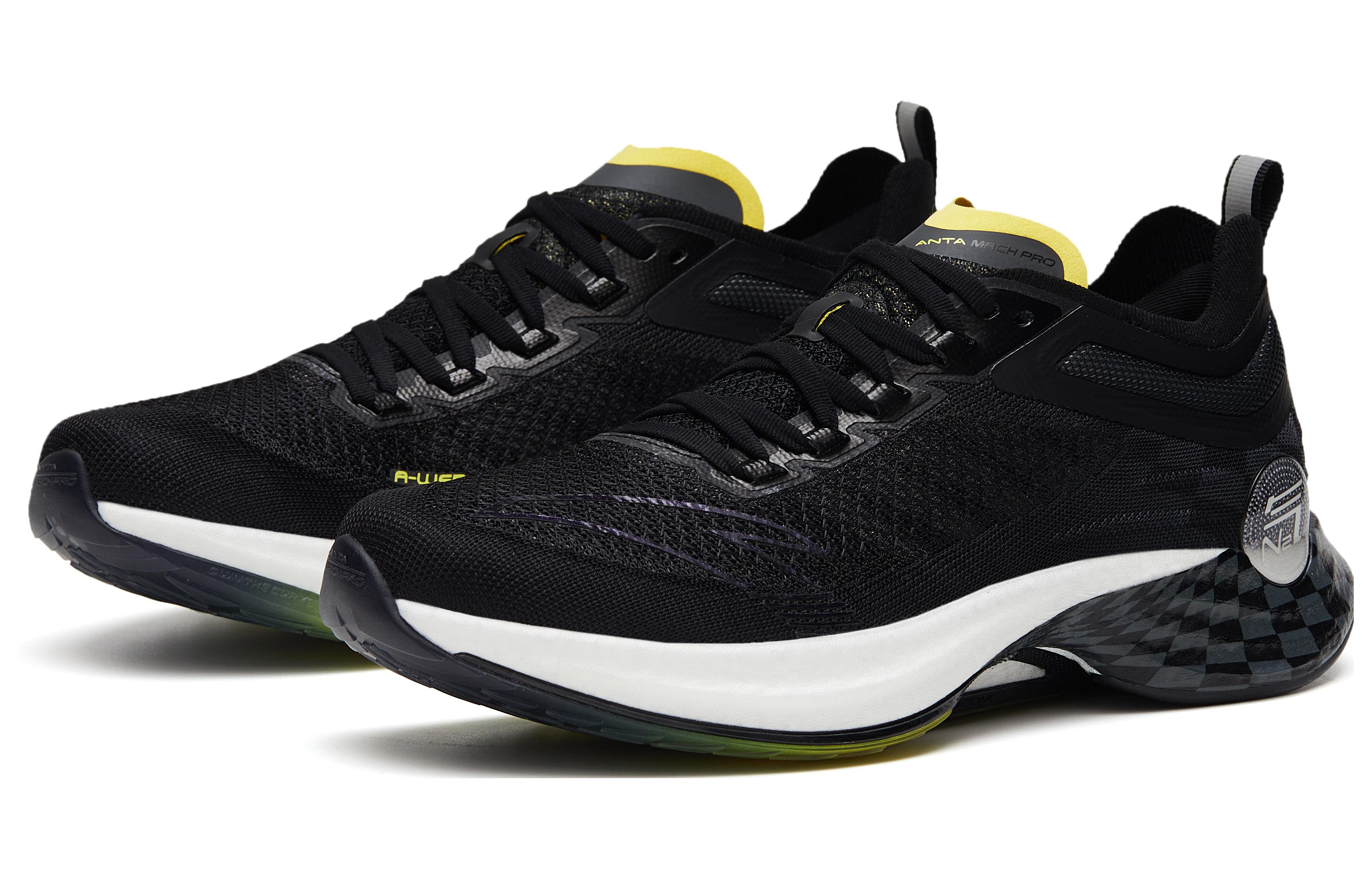 Anta Mach Pro Cushioning Slip Resistant Low top Running Shoes Men’s Black Gray