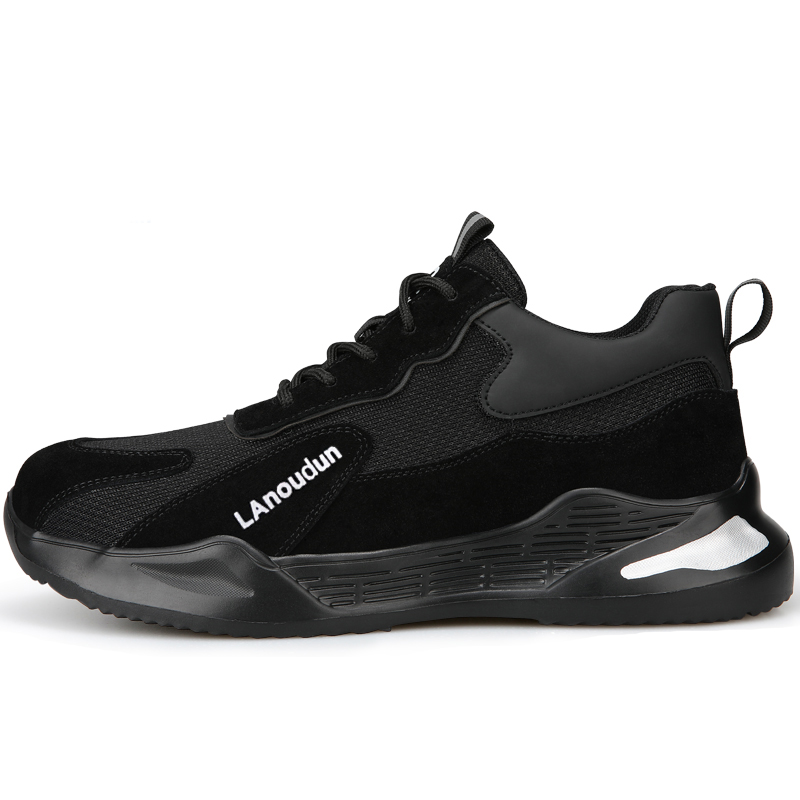 LANOUDUN Safety Shoes Men’s Impact Resistant Fabric Cushioning Rebound Impact Resistant Lightweight Low top