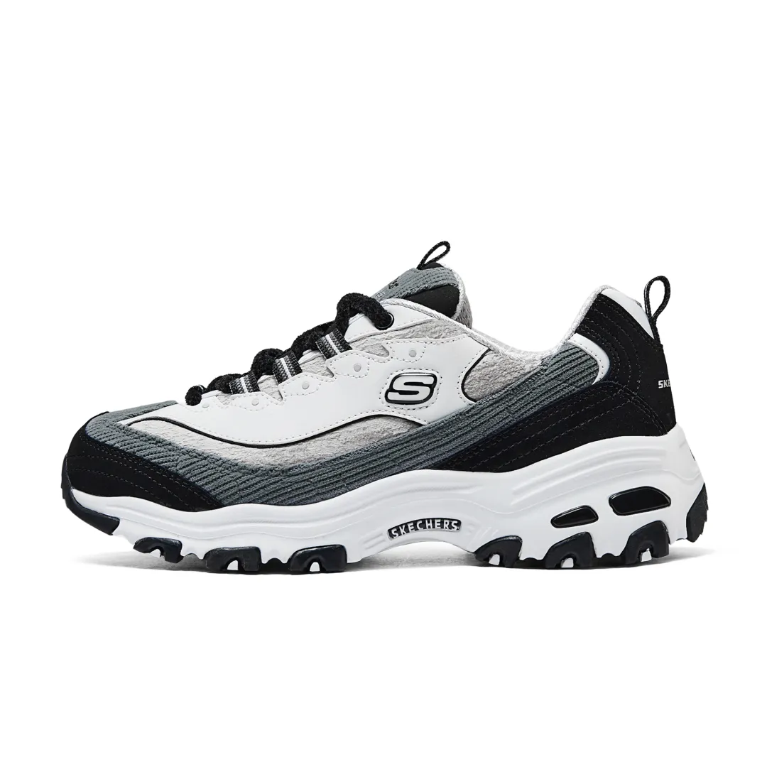 Skechers D'Lites 1.0 Abrasion Resistant Low top Chunky Sneakers Women's White Black