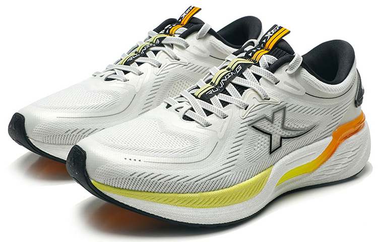 XTEP Cushioning Abrasion Resistant Breathable Running Shoes Men’s Sail White/Elegant Gray/Black