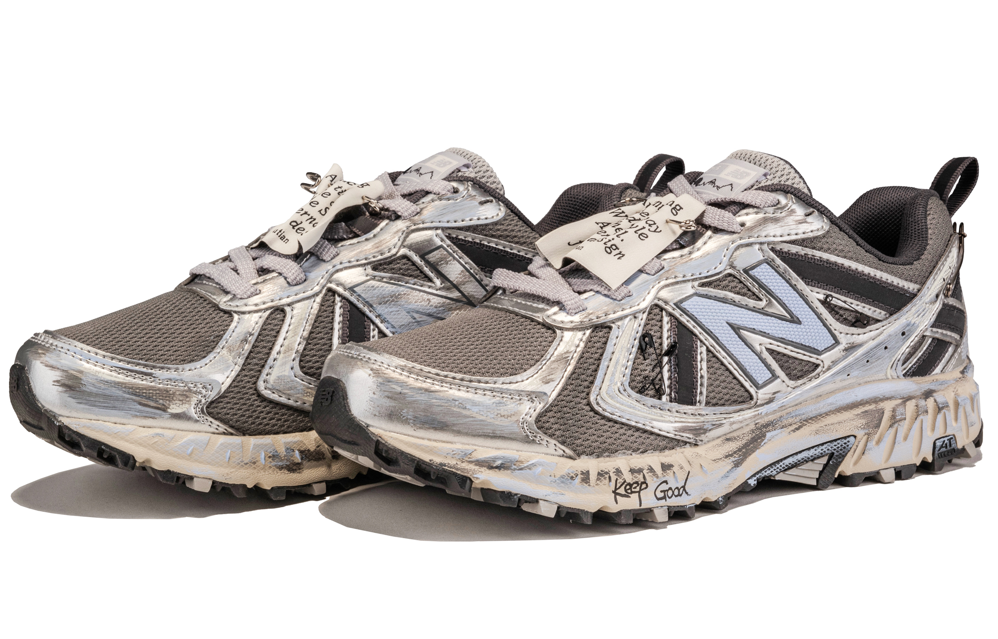 New Balance NB 410 V5 Abrasion Resistant Low top Running Shoes Unisex Silver Black