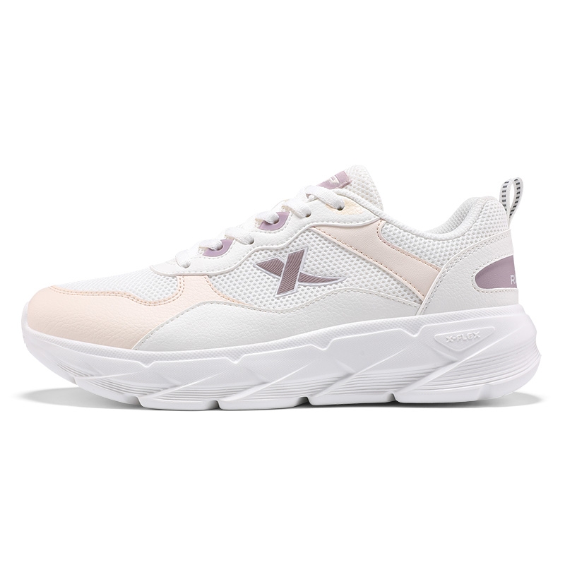 XTEP Breathable And Resilient Low top Casual Running Shoes Women’s White Purple