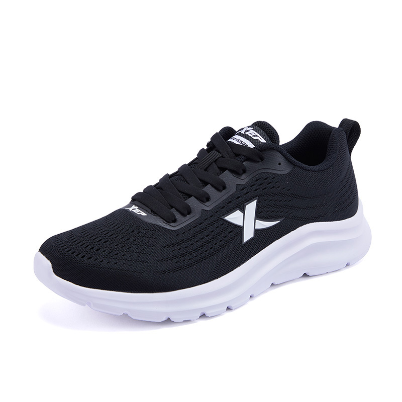 XTEP Cushioning Rebound Lightweight Slip Resistant Low top Casual City Commuting Training Running Shoes Men’s Black