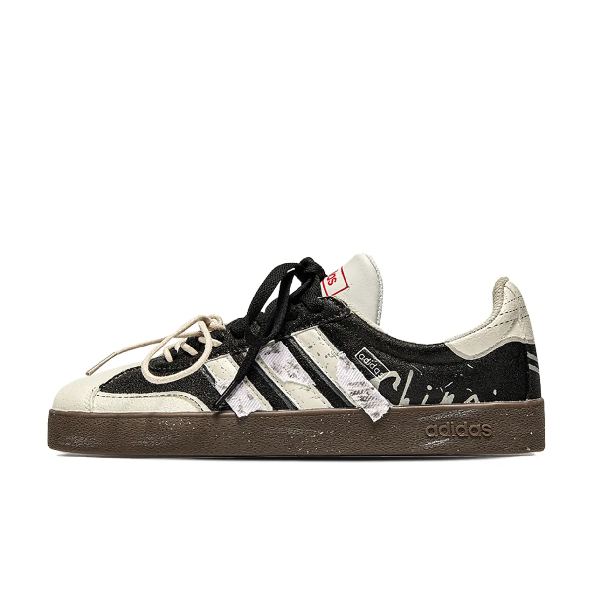 Adidas VL COURT 2.0 IC77 Bubble Gothic Abrasion Resistant Low top Skateboard Shoes Unisex Black Brown