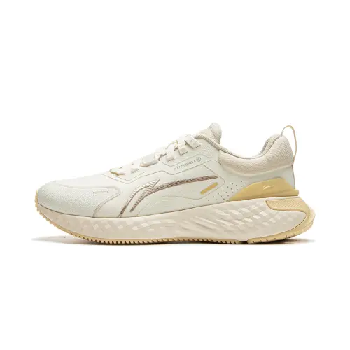 Li Ning Cloud Shield TPU Cushioning Slip Resistant Low top Running Shoes Women's Beige Gray
