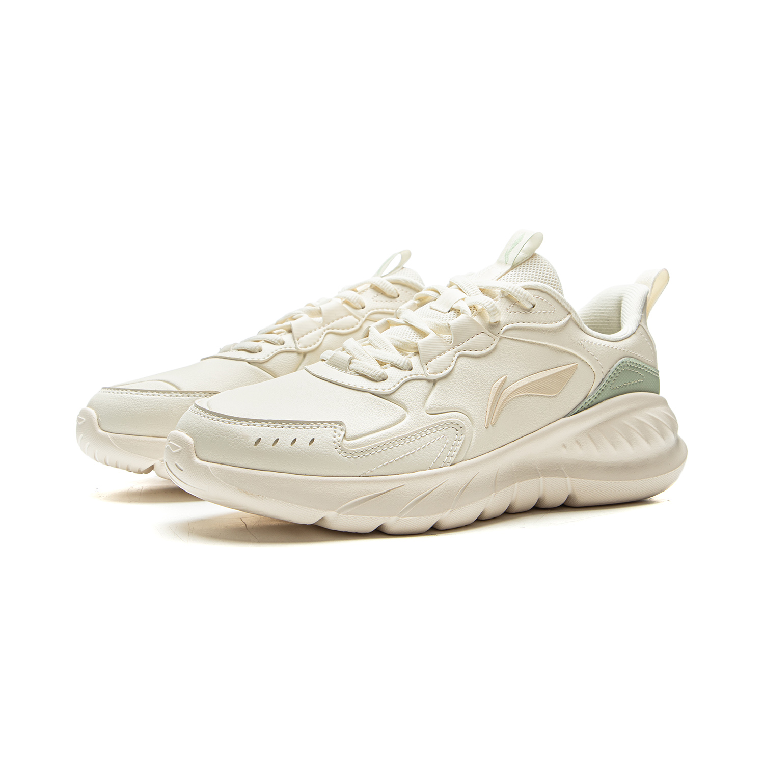 Li Ning Light Lanying Cushioning Abrasion Resistant Breathable Lightweight Low top Casual Running Shoes Women’s Ecru