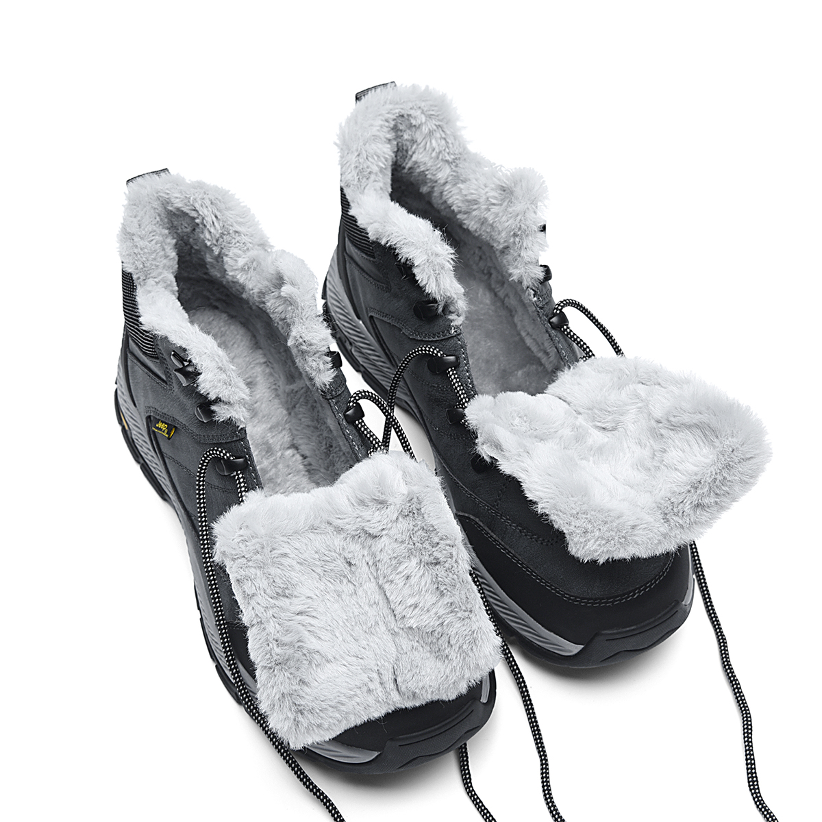 Jeep Textile, Split Cow Leather High top Outdoor Shoes Men’s Black