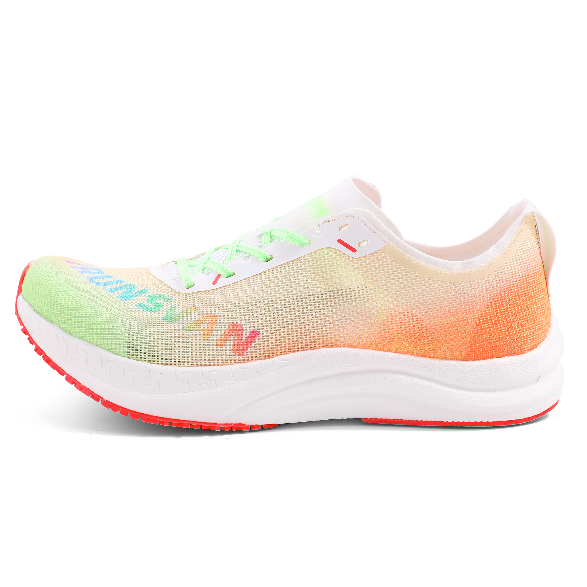 IRUNSVAN Fall Running Shoes Unisex Mismatched Color Green & Orange