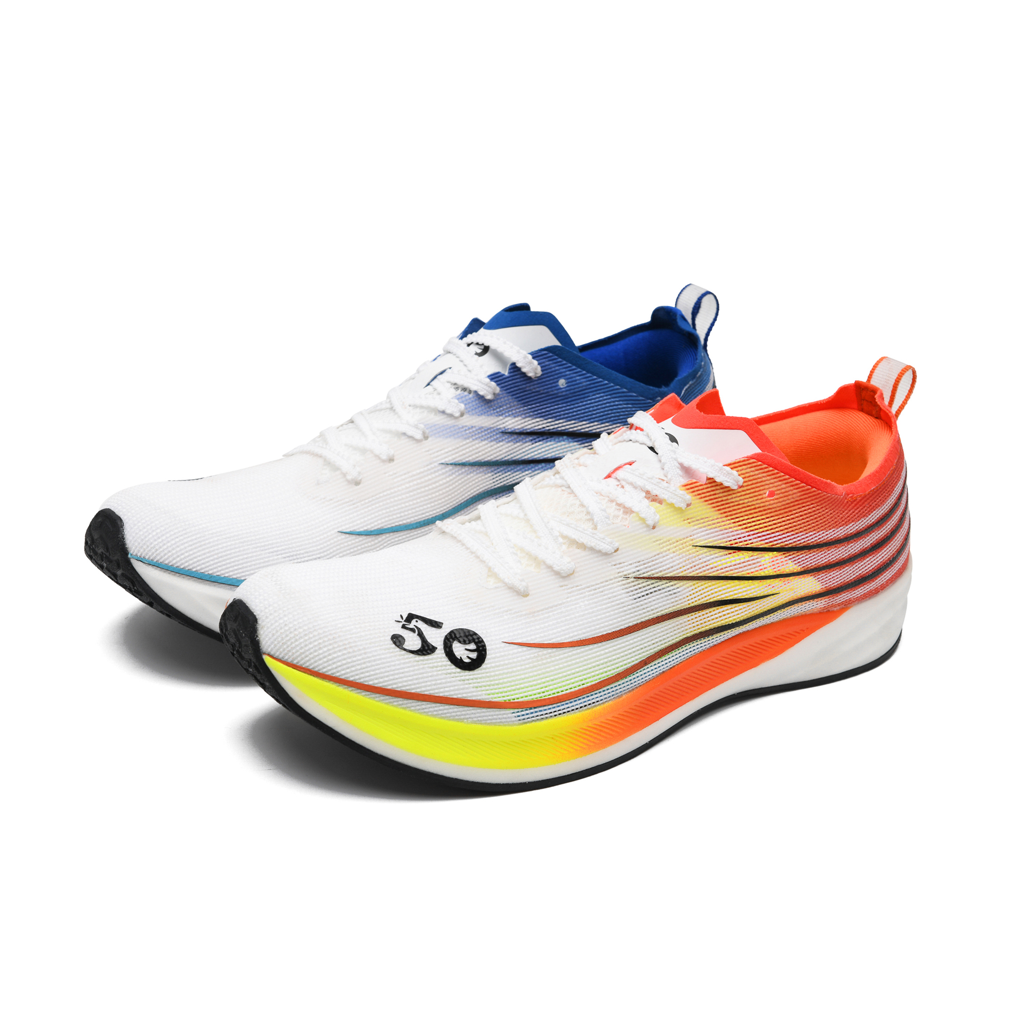 50 Cushioning Slip Resistant Abrasion Resistant Low top Running Shoes Unisex Mismatched Color Frost & Ember