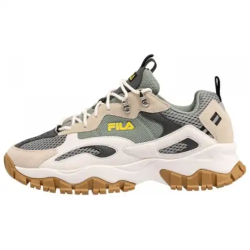 FILA Ray Tracer Comfortable Low top Running Shoes Unisex Beige Gray