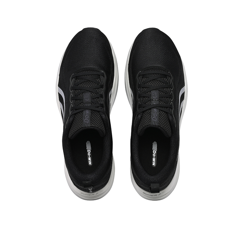 DO WIN Critical 2 Cushioning Slip Resistant Abrasion Resistant Low top Running Shoes Unisex Black/Silver