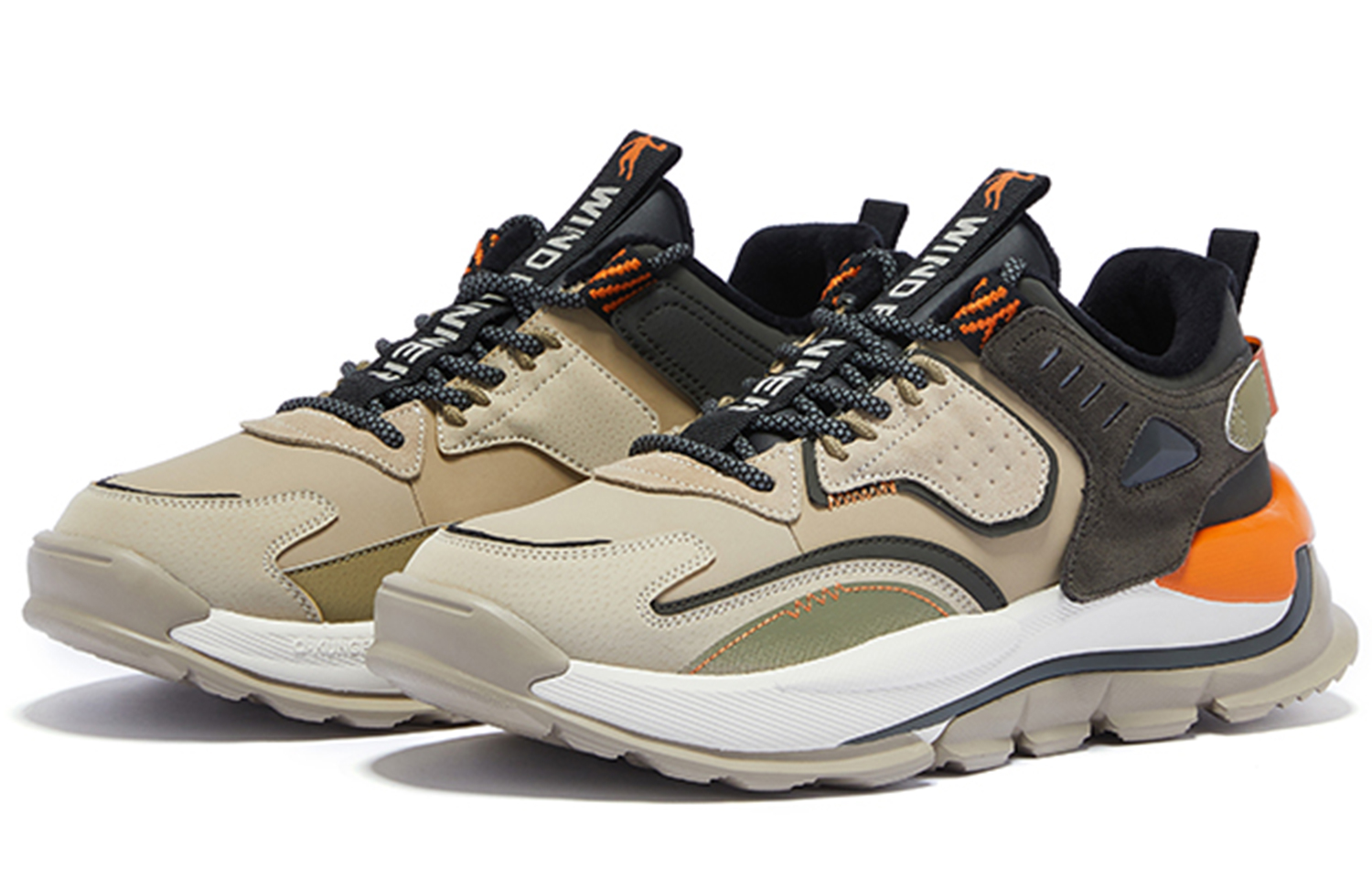 QIAODAN Sunset Glow, Fleece Lined, Comfortable Cushioning Abrasion Resistant Breathable Low top Running Shoes Men’s