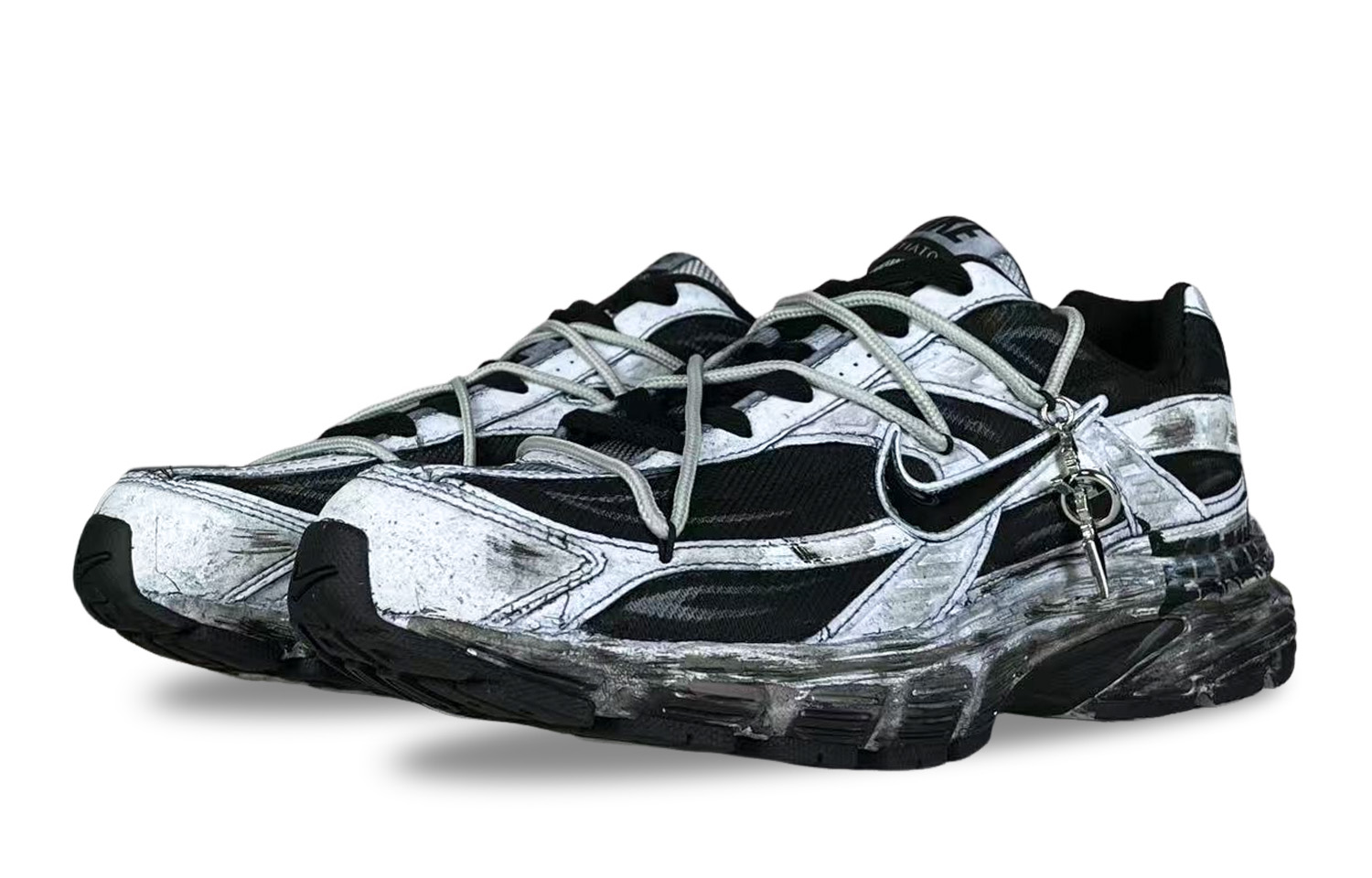 Nike Initiator Abrasion Resistant Low top Casual City Commuting Running Shoes Men’s Black White Gray