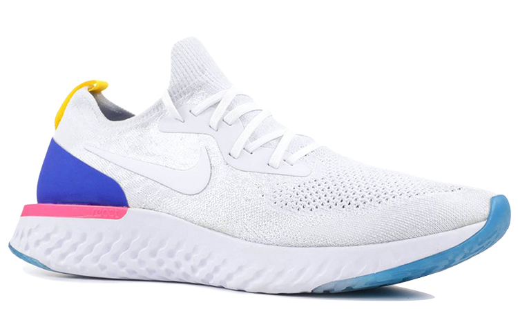 Мужские кроссовки Nike Epic React Flyknit 1 (бело-сине-красные) — Белый / синий / красный — фото 2
