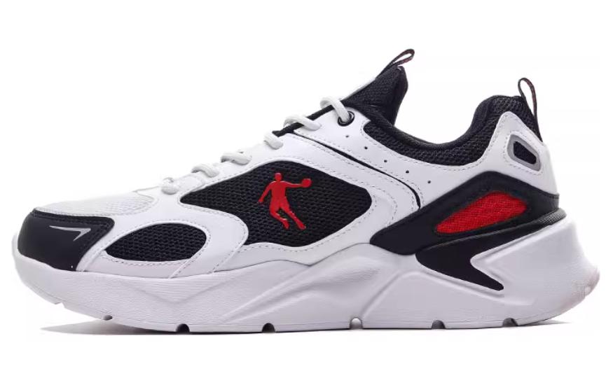 QIAODAN Slip Resistant Abrasion Resistant Low top Running Shoes Men’s White Black