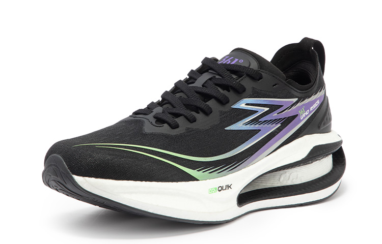 361° Cushioning Slip Resistant Abrasion Resistant Breathable Low top Sprint Running Shoes Men’s Black Purple