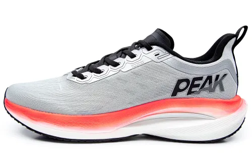 PEAK Running Shoes Men's Low Top Ice Gray/Dazzle Orange