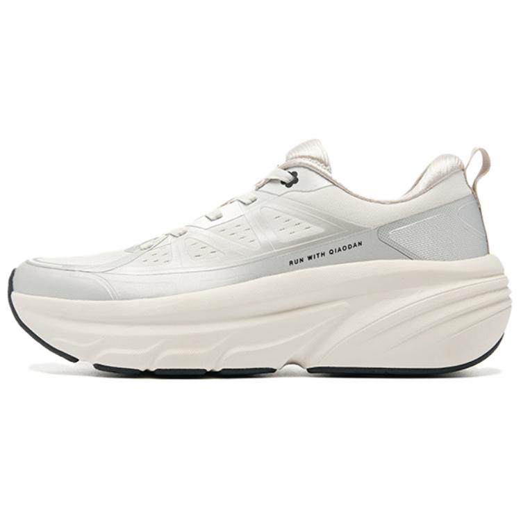 QIAODAN Cushioning Slip Resistant Breathable Low top Casual Running Shoes Women’s Silver White