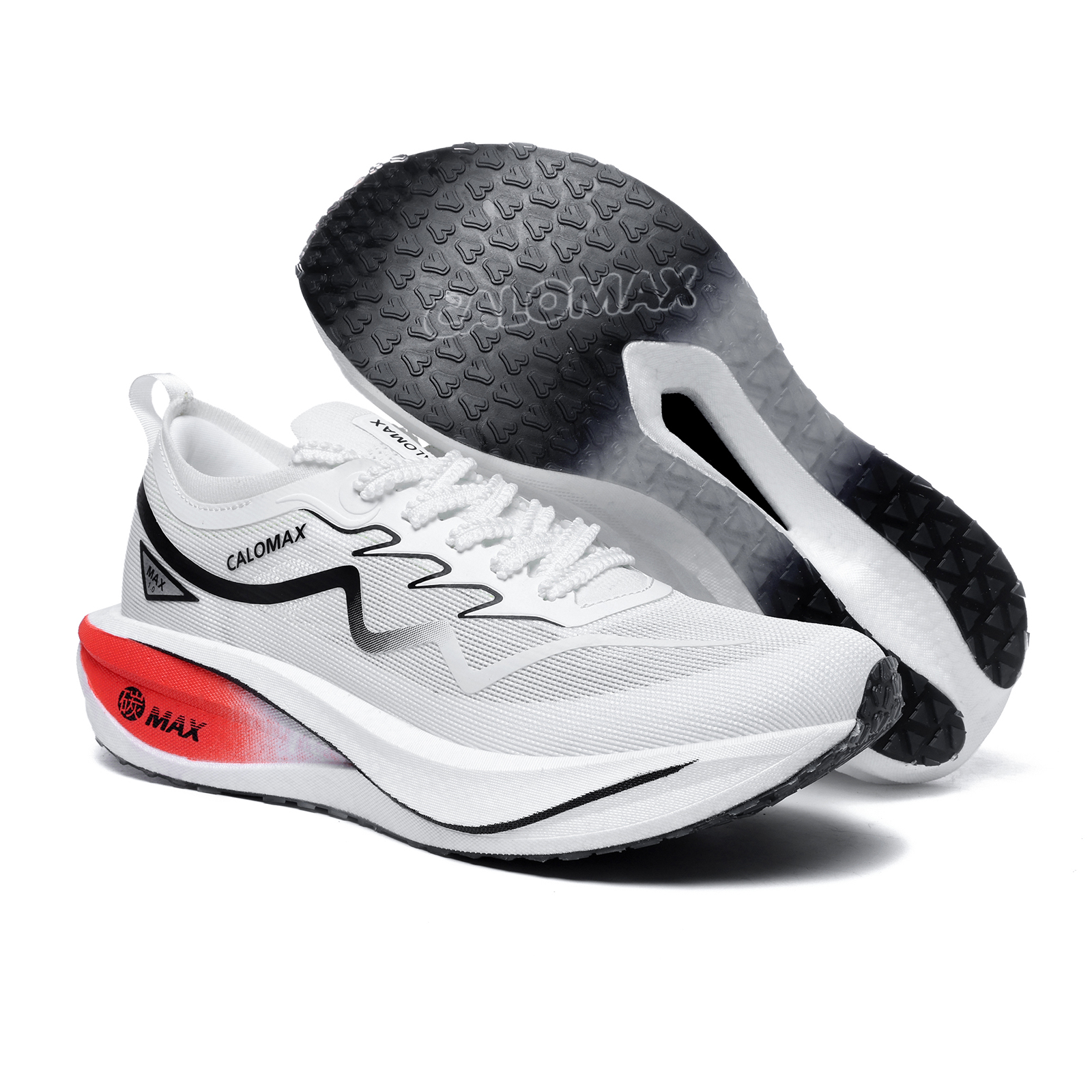 CALOMAX Running Shoes Unisex Low Top Red, Black