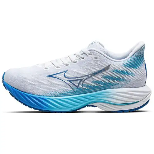 Mizuno Wave Rider 28 Abrasion Resistant Breathable Low top Running Shoes Unisex White Blue