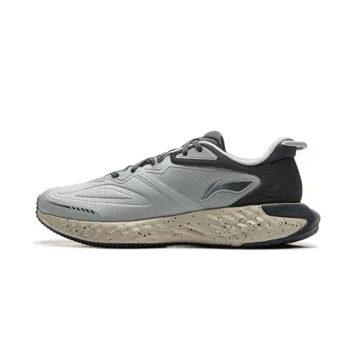 Li Ning Cloud Shield Slip Resistant Abrasion Resistant Low top Running Shoes Men's Gray Black