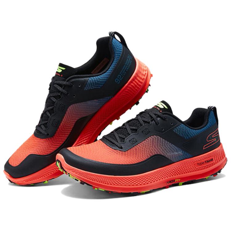 Skechers GO RUN Low top Casual Running Shoes Men’s Black Orange Red