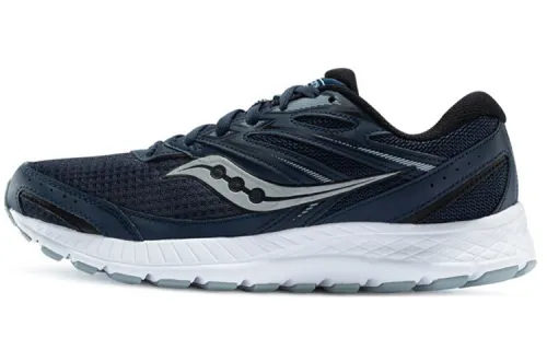 Saucony Cohesion 13 Slip Resistant, Breathable, Lightweight Low top Running Shoes Men's Dark Blue Silver