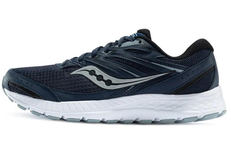 Saucony Cohesion 13 Slip Resistant, Breathable, Lightweight Low top Running Shoes Men's Dark Blue Silver