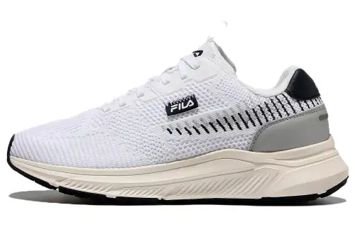FILA Rgb Flint Comfortable Textile, Synthetic Leather Low top Running Shoes Unisex White Korean Style