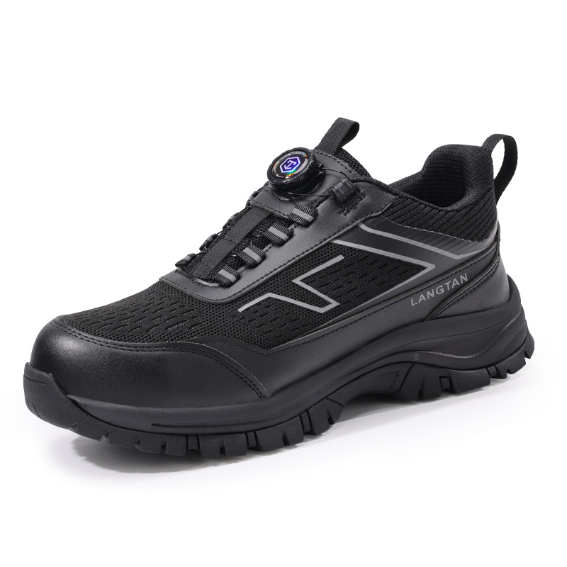 LANGTAN Non slip, Wear resistant, Impact resistant Low top Outdoor Shoes Men’s Black