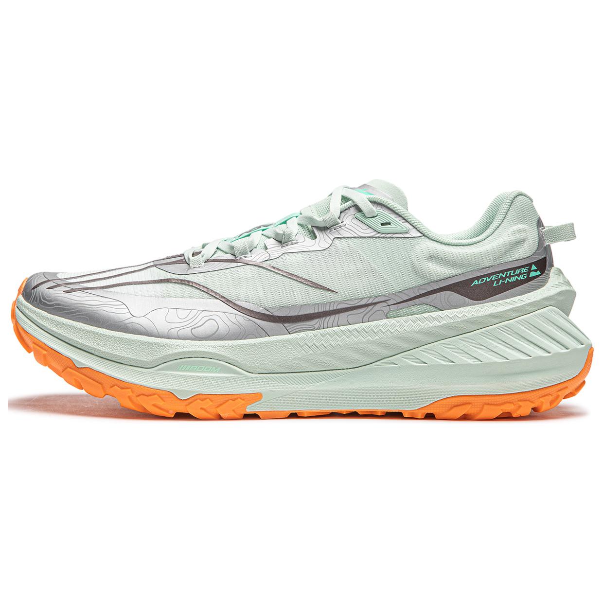 Li Ning Dilu Cushioning Slip Resistant Abrasion Resistant Support Rebound Low top Running Shoes Men’s Green Silver